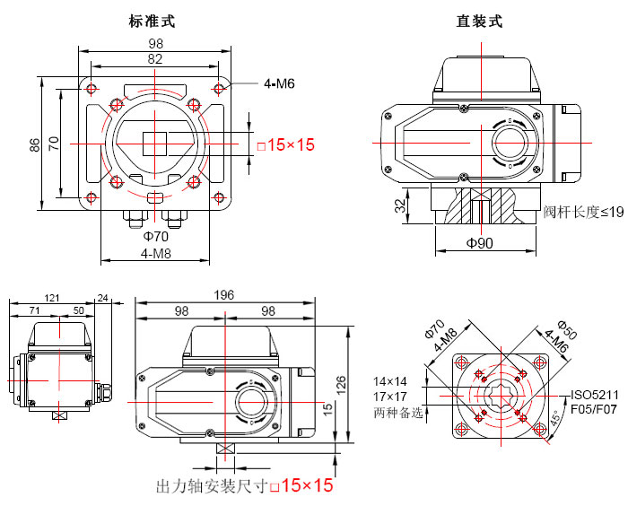 月相系列電動(dòng)執(zhí)行器按連接方式分類:標(biāo)準(zhǔn)式和直裝式