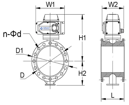 600S低負(fù)載電動蝶閥安裝尺寸圖 電動通風(fēng)蝶閥安裝尺寸圖